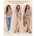 thumbnail image 5 of QUALFORT Women’s Crew Neck Pullover Sweater, Soft Midweight Long Sleeve Wool Blend Knit Top, Coffee, Size XL, 5 of 7