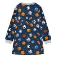 thumbnail image 6 of Girls' long-sleeved dress Various Ball Games Girls' A-line dress with ribbed cuffs Soft and comfortable, 6 of 6