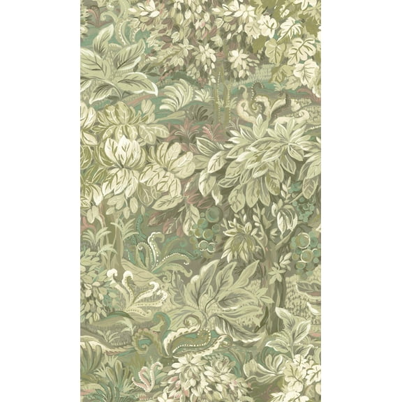 Green Floral Foliage Floral Wallpaper