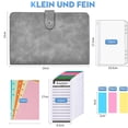 thumbnail image 4 of A6 Leather Binder Notebook;Wear-Resistant PU Leather Planner;PEVA Zipper Envelopes;Monthly Budget Organizer with Pen Holder, 4 of 6