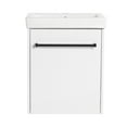 thumbnail image 5 of Tcbosik 18 inch Bathroom Vanity with Ceramic Sink, Wall Mounted Vanity Cabinet with Towel Hanger for Small Space, White, 5 of 10