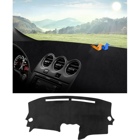 Canvcle Dashboard Cover Mat for 2007-2012 Nissan Altima Accessories Dash Cover Flannel Sun shade Glare UV Rays Protector