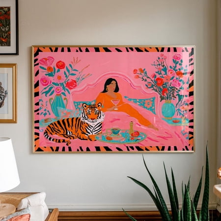 Tiger Bedroom Wall Art Print Maximalist Feminine Eclectic Decor Unframed Paper Print