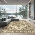 thumbnail image 2 of ODIKA 6'x9' Ultra-Soft Area Rug, Farmhouse Diamond Marker Central Motif Weathered Edge Accent None Washable, Bare feet friendly, Silk-Touch for Guest Room, Bedroom, 2 of 7