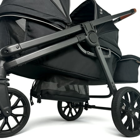 Baby Stroller, 3 in 1 Unisex Folding Infant Carriage Bassinet Stroller for Newborn, Black