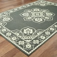 thumbnail image 3 of 4' X 6' Grey Oriental Stain Resistant Indoor Outdoor Area Rug - 6' x 7', 3 of 5