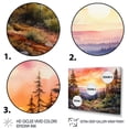 thumbnail image 3 of Designart "Pink Horizon with Pine Trees" Tree Pine Floater Framed Wall Art Living Room, 3 of 7