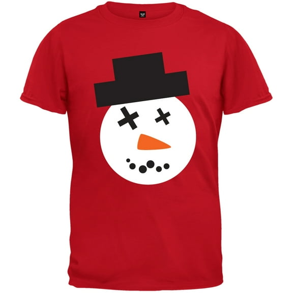Snowman Face Ugly Sweater Red Youth T-Shirt