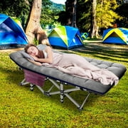 Slsy Folding Camping Cots for Adults 880 lbs, 28 Extra Wide Sturdy Portable Folding Cot Sleeping Cot with Mattress & Carry Bag for Camp Home Office