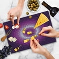 thumbnail image 4 of Purple Cutting Board, Graphic Carnation Flower Optical Illusion Symmetric Vibrant Display, Decorative Tempered Glass Cutting and Serving Board, Large Size, Purple Magenta White, by Ambesonne, 4 of 5