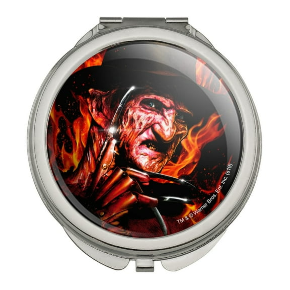 A Nightmare on Elm Street Freddy's Fire Compact Travel Purse Handbag Makeup Mirror