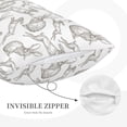 thumbnail image 3 of Fuzoiu Hand Drawn Rabbit Print Fuzzy Pillowcases, Super Soft Pillow Case Cover with Zipper for Bedroom, Sofa, Couch,Cozy Pillow Shams for All Seasons-20"x30", 3 of 6