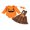 Orange, variant on Wassery Baby Girls Halloween Clothes Long Sleeves  Pumpkin Smiley Face Print Romper and Plaid Suspender Skirt Headband 3 6 9 12 18 24 Months Infant Fall Outfit 3PCS