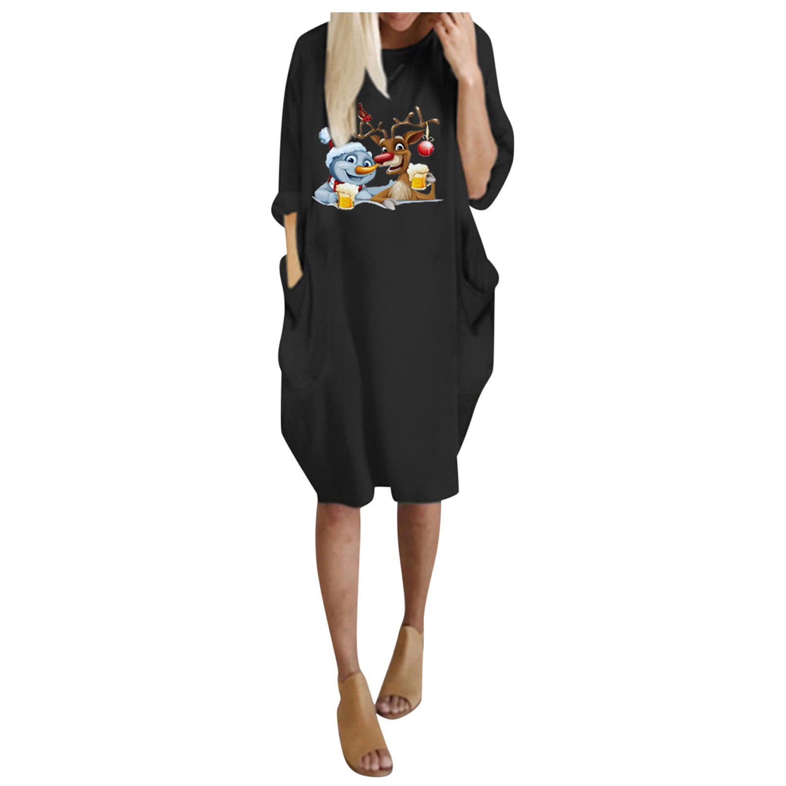 2022 Christmas Party Fashions Yannianjz Party Swing Dresses for Women, 2022 Elegant The Fashion