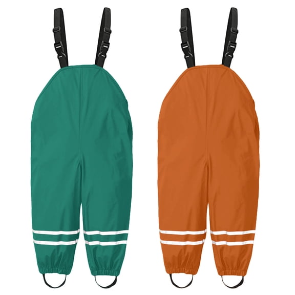 RTKFRFLM Kids Waterproof Bib Overalls Lightweight One-Piece Rain Gear for Children Green 1-3 Years
