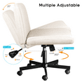 Waleaf Armless Office Chair with Wheels, Criss Cross Desk Chair, Wide