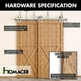 thumbnail image 4 of Homacer Brushed Nickel Double Track Z-Shape Bypass Sliding Barn Door Hardware Kit, for Two/Double Doors, 7ft Long Flat Track, Diamond Design Roller, Heavy Duty, for Interior Use, 4 of 6