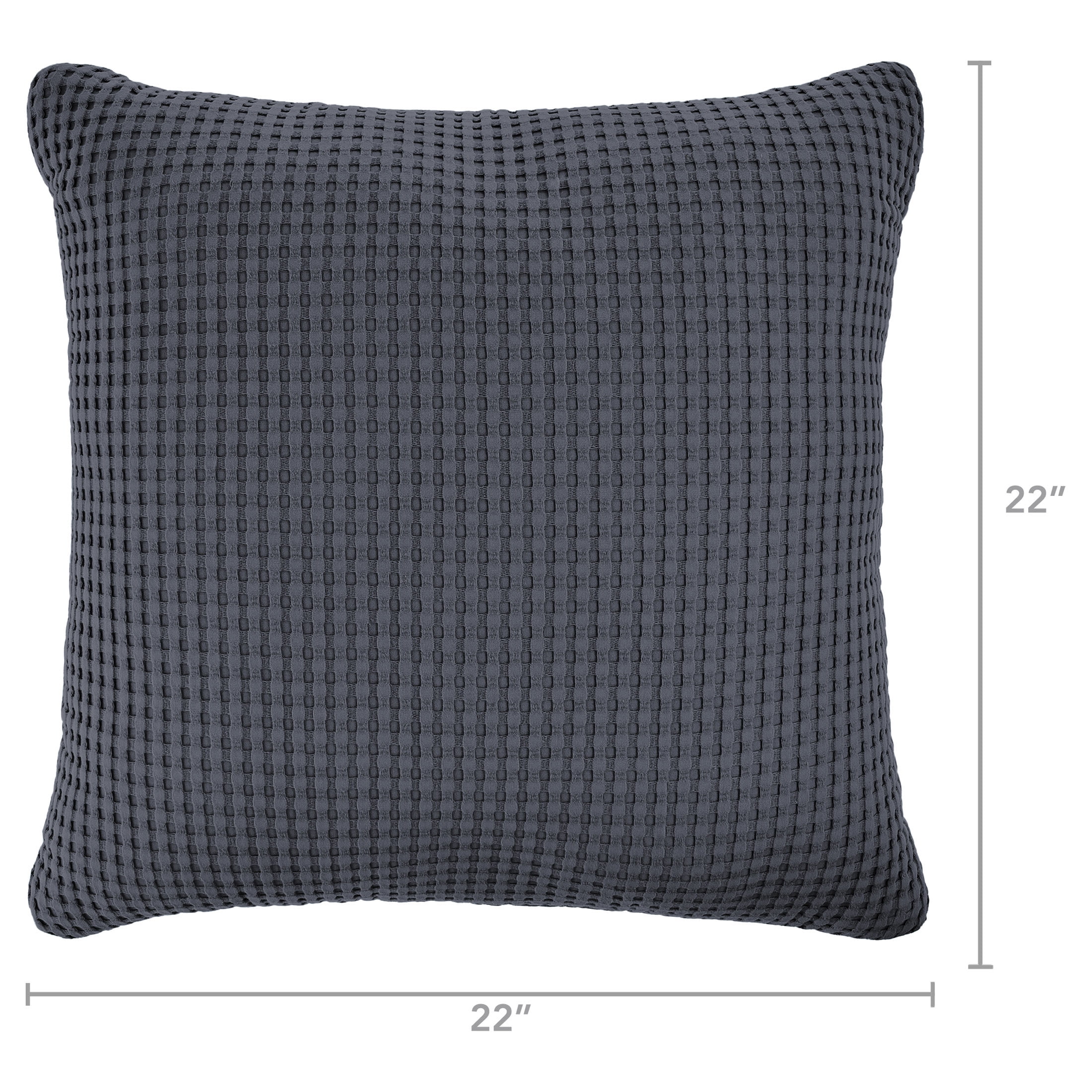 Mainstays 22" x 22" Grey Waffle Knit Decorative Pillow