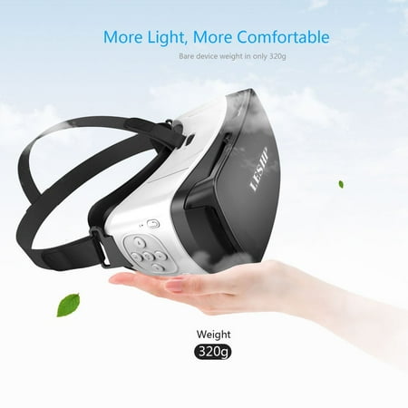 Leshp Blueteeth 3D Vr Glasses Headset Virtual Reality Goggles With Abs + Resin Lens + Nylon + Pvc + Silicone Materials