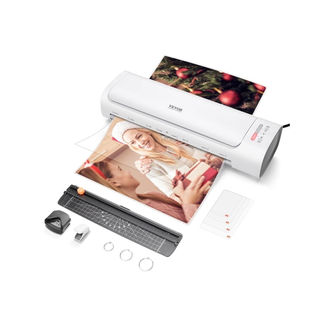 Máquina laminadora VEVOR frío/caliente para papel A3 de 3 a 5 mil, color blanco