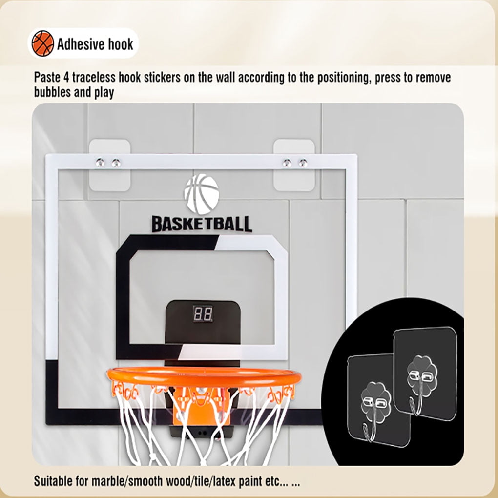 Basketball Hoops Indoor for Kids 15.7" x 11.8" - Automatic Scoring Basketball Goal Mini Basketball Hoops for Door with Lights & Sound for Kids Adults
