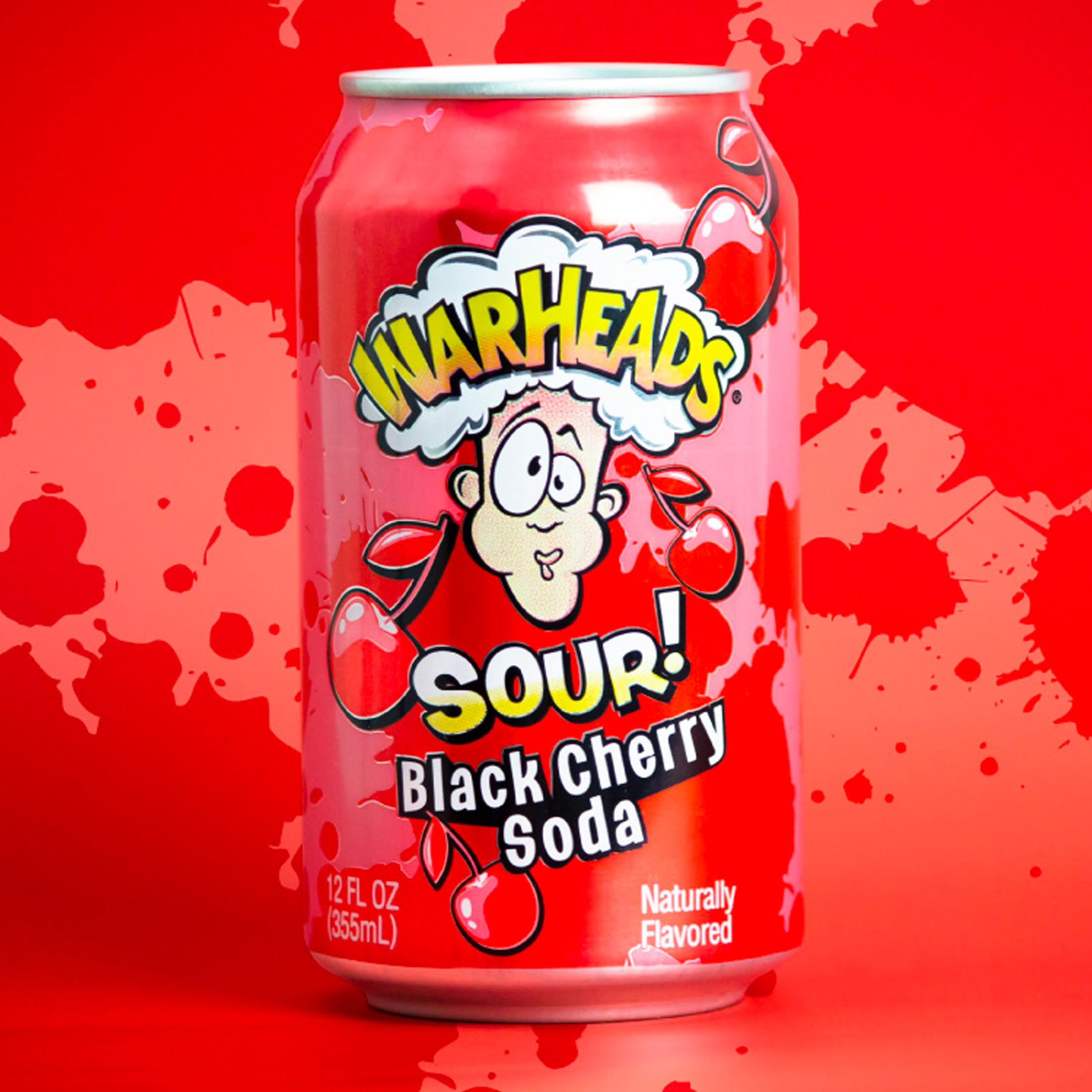 Warheads Sour Soda Black Cherry 12oz Cans
