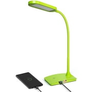TW Lighting LED Desk Lamp with USB Charging Port Dimmable Study Home Office Lamps Green