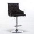thumbnail image 3 of Pemberly Row 25'' Modern Velvet Adjustable Swivel Bar Stool in Black (Set of 2), 3 of 11
