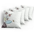 thumbnail image 5 of Ambesonne Floral Throw Pillow Cover 4 Pack, Flower Pot with Blossoms, 20", Multicolor, 5 of 7