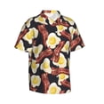 thumbnail image 2 of Hawaiian Shirt For Men, Cute Fried Egg Meat Mens Button Down Short Sleeve Shirt, Summer Beach Shirts For Men, 2 of 2