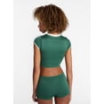 thumbnail image 3 of No Boundaries Seamless Cropped Tee and Boyshorts Set, 2 Piece, Women's XS-XXXL, 3 of 5