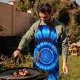 thumbnail image 4 of Blue Tie Dye Spiral Pattern Apron-Garden Aprons for Women with Pockets-Cotton Linen Waterproof Kitchen Cooking Gardening Aprons Adjustable for Kitchen,Cooking,BBQ and Salon 33x27 Inch, 4 of 7