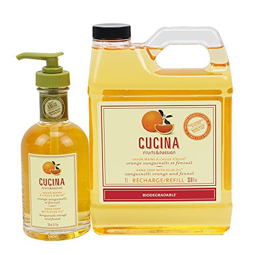 Cucina Hand Soap 200 Milliliter And 1 Liter Refill Set (Sanguinelli