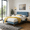 Blue02, variant on Gewnee King Size Upholstered Platform Bed Frame with Soft padded Headboard,Solid Wood Slats Support,Easy Assembly,No Box Spring Needed