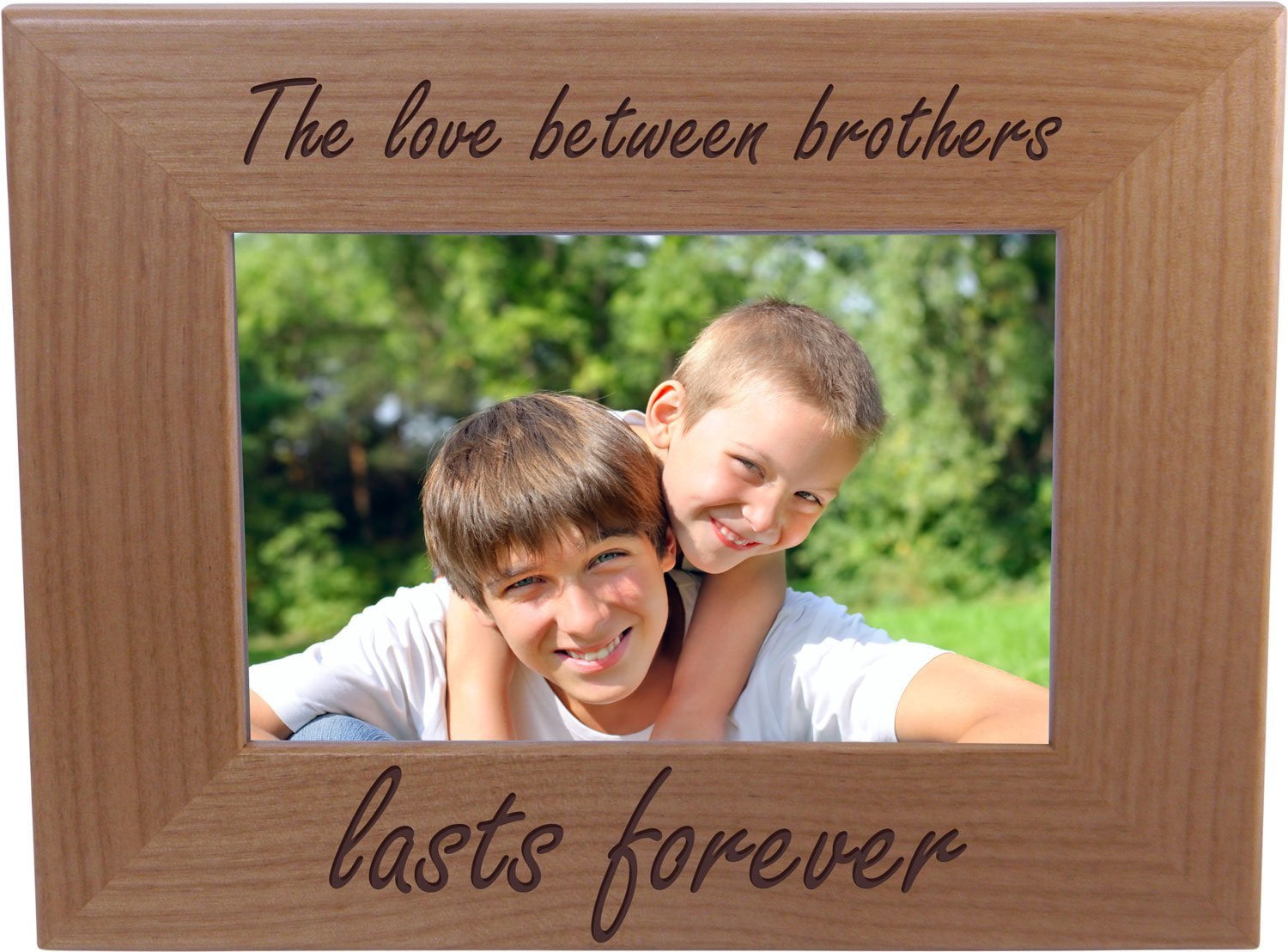 The love between brothers lasts forever 4x6 Inch Wood Picture Frame Great Gift for Birthday