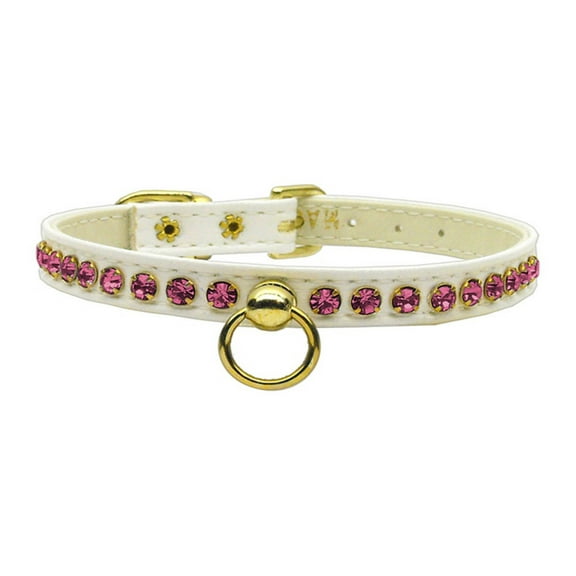 Silver Flower Widget Genuine Metallic Leather Dog Collar Orange 20