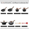 thumbnail image 2 of ESLITE LIFE Juego de Baterías de Cocina Antiadherentes, Juego de 12 Ollas y Sartenes con Recubrimiento de Granito, Compatible con Todas Las Placas de Cocina (Gas, Eléctricas e Inducción), Sin PFOA, Ne, 2 of 5