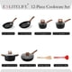 thumbnail image 2 of ESLITE LIFE Juego de Baterías de Cocina Antiadherentes, Juego de 12 Ollas y Sartenes con Recubrimiento de Granito, Compatible con Todas Las Placas de Cocina (Gas, Eléctricas e Inducción), Sin PFOA, Ne, 2 of 5