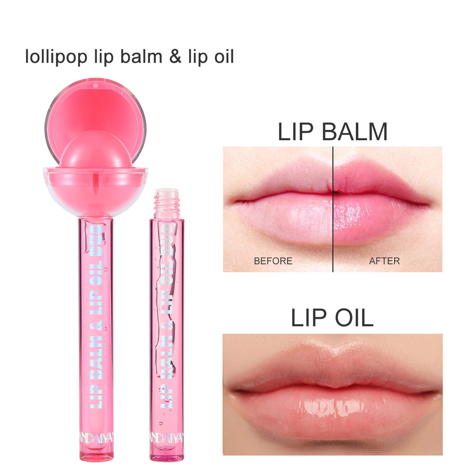 Gwong Lip Gloss NonStick High Saturation Waterproof Cute Lollipop Lip