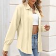 thumbnail image 5 of Black and Friday Deals 2023 Clearance LYXSSBYX Womens Jackets and Coats Clearance Fashion Woman Causal Button Solid Blouse Long Sleeve T-Shirt Summer Tops, 5 of 9