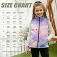 thumbnail image 6 of Xoenoiee Axolotl Cloud Print Warm Fuzzy Girls Fleece Vest Kids Toddlers Teens Sleeveless Outerwear Zipper Coats with Pockets Winter Spring Fall Jacket Fleece Vest Tops, Size 4T, 6 of 7