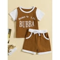 thumbnail image 2 of Coduop 2Pcs Infant Baby Boys Summer Outfits Short Sleeve Letter T-shirt Tops + Shorts Tracksuits, 2 of 7