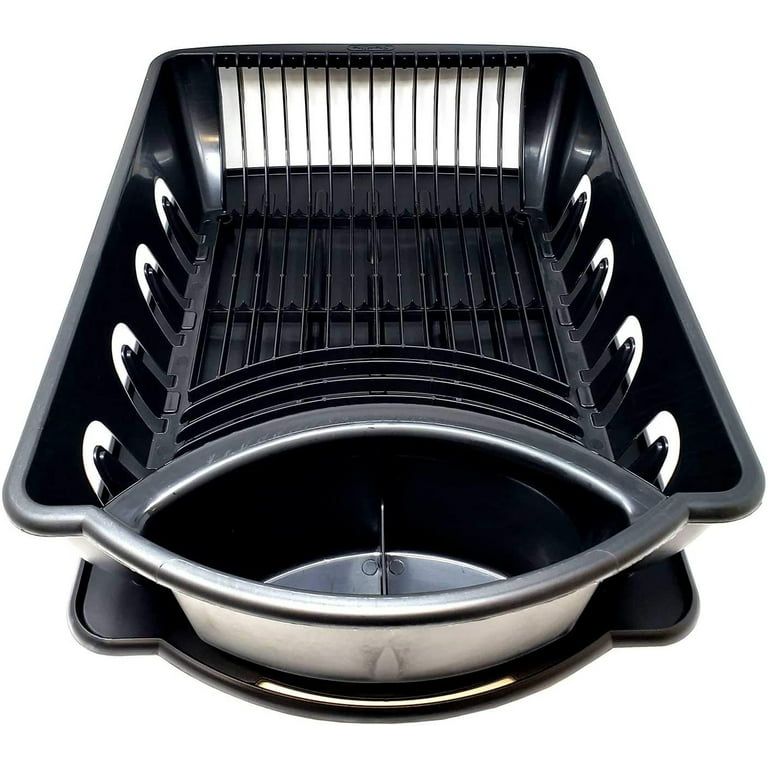 1 Set Black Dish Rack For Bowls, Dishes, Chopsticks With Drain Tray,  Minimalist Style Kitchen Storage Assistant