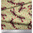 thumbnail image 2 of Soimoi Rayon Fabric Dot & Lobster Ocean Print Fabric by The Yard 42 Inch Wide, 2 of 3