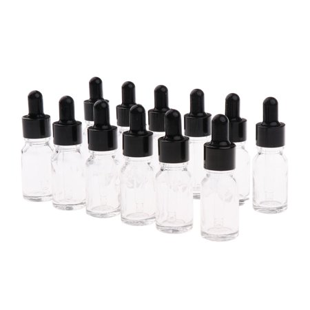 12pcs Refillable Containers Glass Bottles with Eye Droppers 10ML