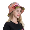 thumbnail image 4 of Yiaed Flamingo Riding a Bicycle Print Reflective Stripe Bucket Hat Unisex Funny Outdoor Fisherman Cap Beach Sun Hat, 4 of 5