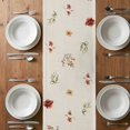 thumbnail image 6 of Spring Floral Table Runner - 48 Inch Long, Kitchen Dining Table Runner Dresser Scarves, Summer Botanical Watercolor Blooming Rustic Farmhouse Decor for Coffee Tables Wedding Party Banquet, 6 of 8