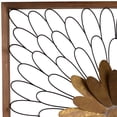thumbnail image 5 of Metal Wall Decor with Wooden Frame and Leafy Flower, Bronze, 5 of 5