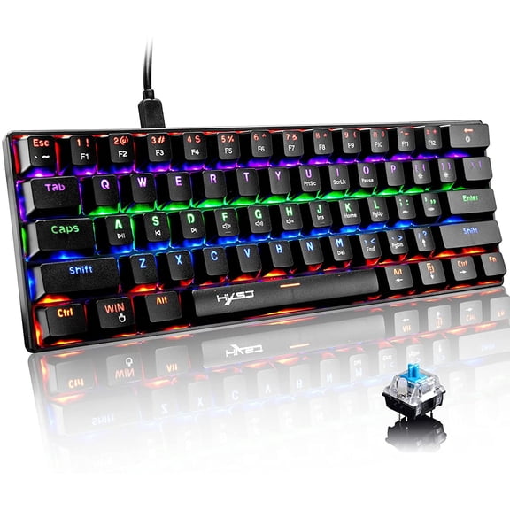 HXSJ V900 60% True Mechanical Gaming Keyboard 61 Keys for PC,Laptop