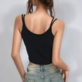 thumbnail image 2 of Plus Size Tank Tops for Women Slim Fitted Solid Color Seamless Bras Low Cut Basic Fitness Clothing for Women Black XL, 2 of 4